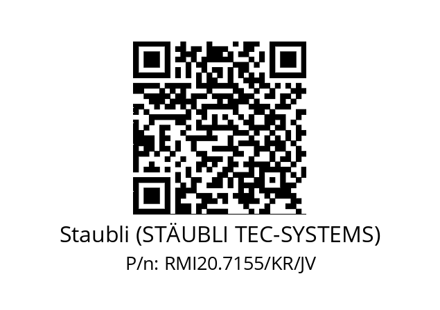   Staubli (STÄUBLI TEC-SYSTEMS) RMI20.7155/KR/JV