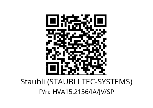   Staubli (STÄUBLI TEC-SYSTEMS) HVA15.2156/IA/JV/SP