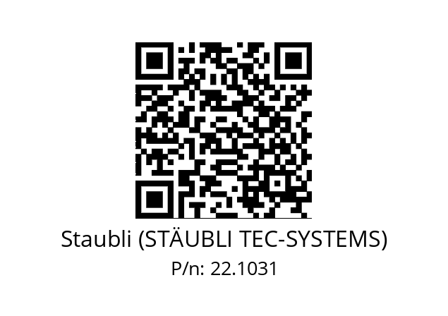   Staubli (STÄUBLI TEC-SYSTEMS) 22.1031