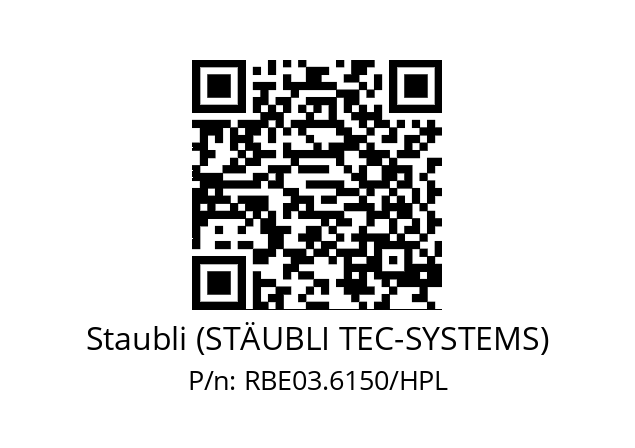   Staubli (STÄUBLI TEC-SYSTEMS) RBE03.6150/HPL