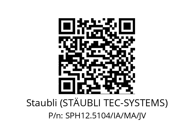   Staubli (STÄUBLI TEC-SYSTEMS) SPH12.5104/IA/MA/JV