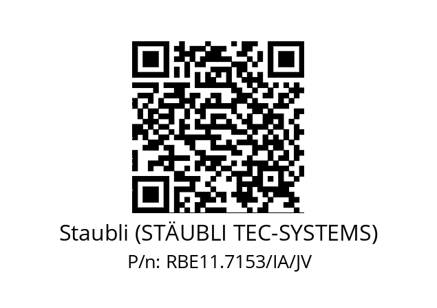   Staubli (STÄUBLI TEC-SYSTEMS) RBE11.7153/IA/JV