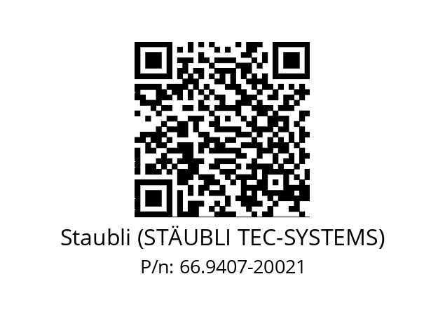   Staubli (STÄUBLI TEC-SYSTEMS) 66.9407-20021