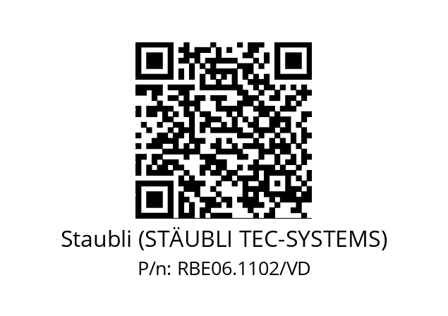   Staubli (STÄUBLI TEC-SYSTEMS) RBE06.1102/VD