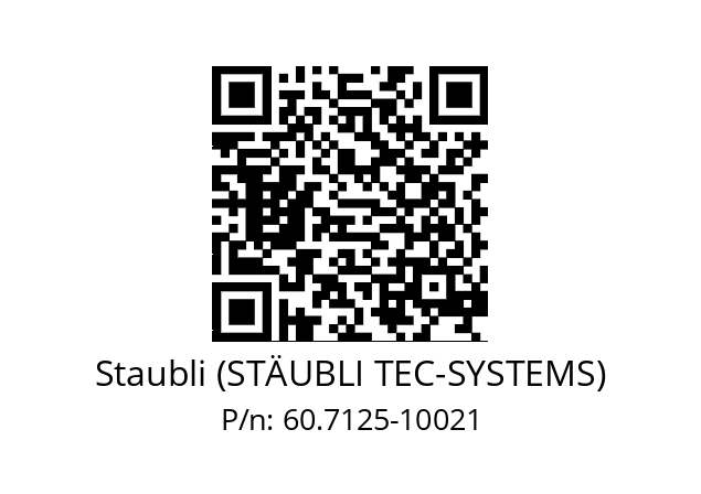   Staubli (STÄUBLI TEC-SYSTEMS) 60.7125-10021