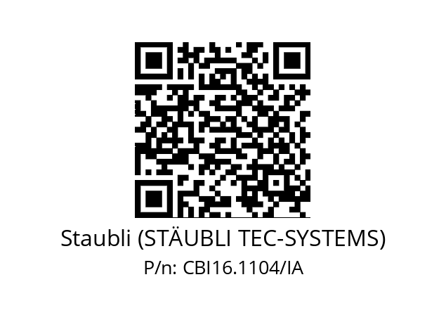   Staubli (STÄUBLI TEC-SYSTEMS) CBI16.1104/IA