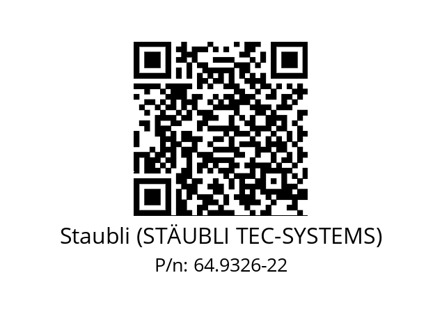   Staubli (STÄUBLI TEC-SYSTEMS) 64.9326-22