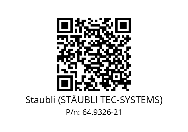   Staubli (STÄUBLI TEC-SYSTEMS) 64.9326-21