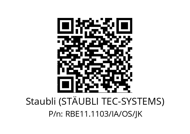   Staubli (STÄUBLI TEC-SYSTEMS) RBE11.1103/IA/OS/JK