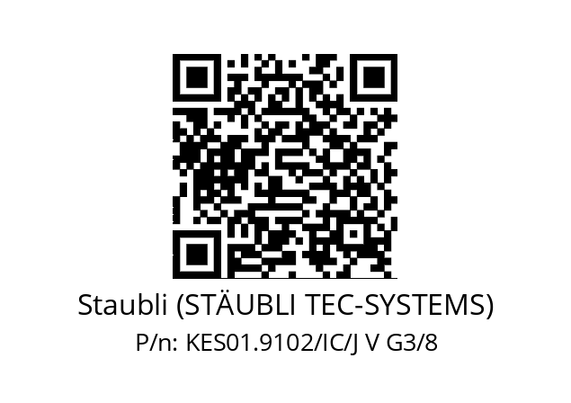   Staubli (STÄUBLI TEC-SYSTEMS) KES01.9102/IC/J V G3/8