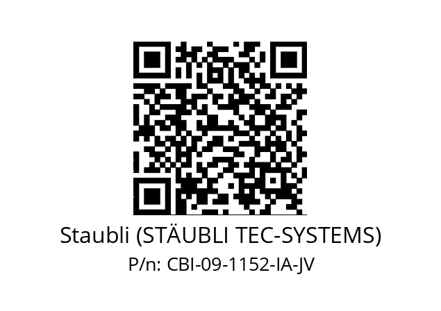   Staubli (STÄUBLI TEC-SYSTEMS) CBI-09-1152-IA-JV