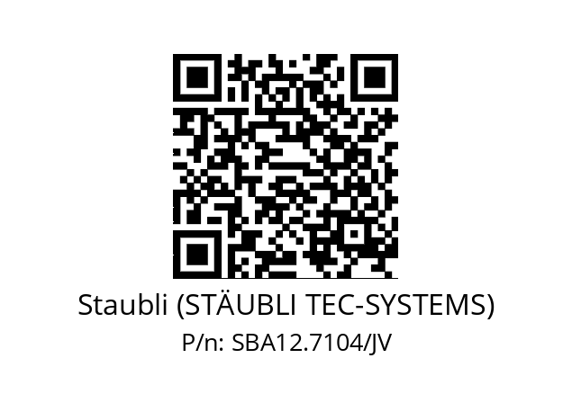   Staubli (STÄUBLI TEC-SYSTEMS) SBA12.7104/JV