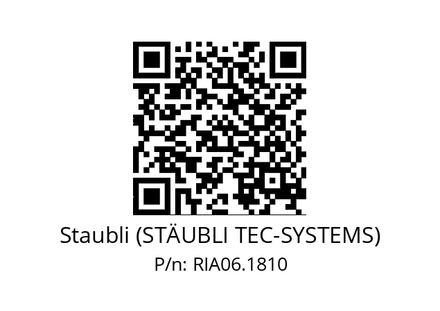   Staubli (STÄUBLI TEC-SYSTEMS) RIA06.1810