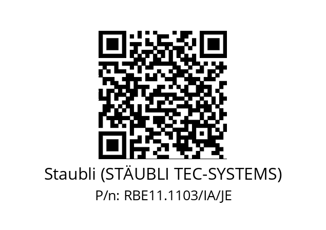   Staubli (STÄUBLI TEC-SYSTEMS) RBE11.1103/IA/JE