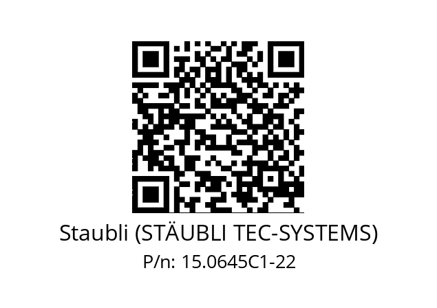   Staubli (STÄUBLI TEC-SYSTEMS) 15.0645C1-22