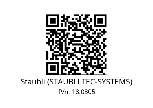   Staubli (STÄUBLI TEC-SYSTEMS) 18.0305