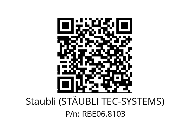   Staubli (STÄUBLI TEC-SYSTEMS) RBE06.8103