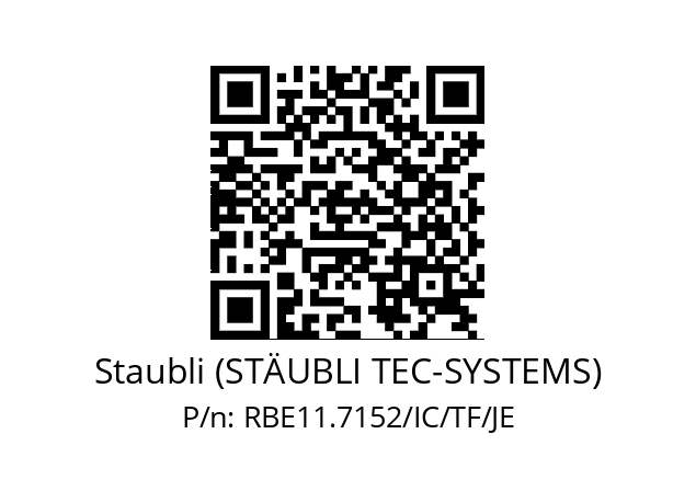   Staubli (STÄUBLI TEC-SYSTEMS) RBE11.7152/IC/TF/JE