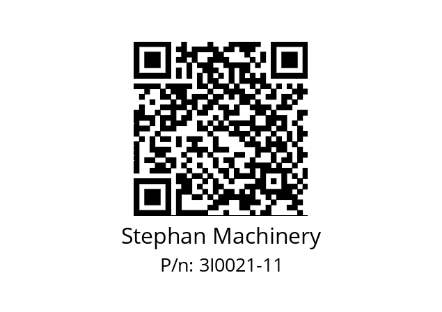   Stephan Machinery 3I0021-11