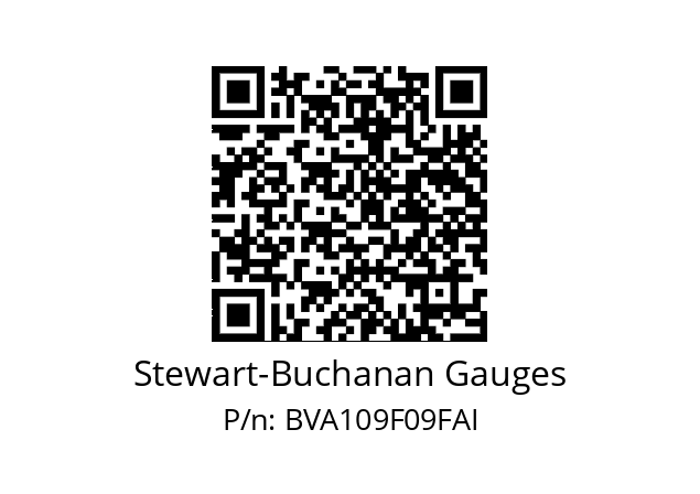   Stewart-Buchanan Gauges BVA109F09FAI