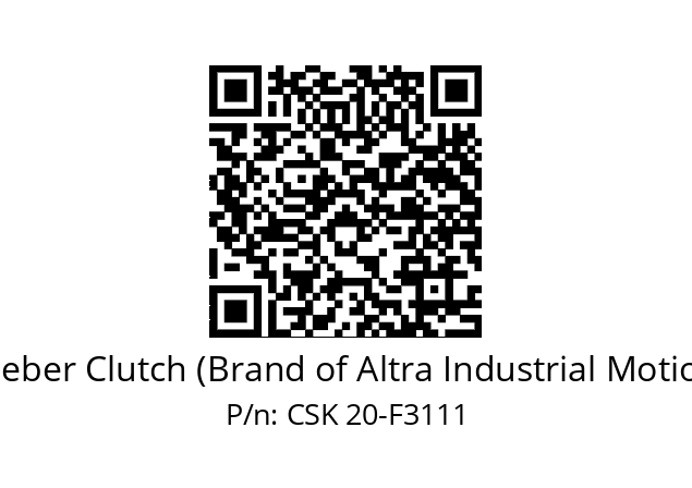   Stieber Clutch (Brand of Altra Industrial Motion) CSK 20-F3111