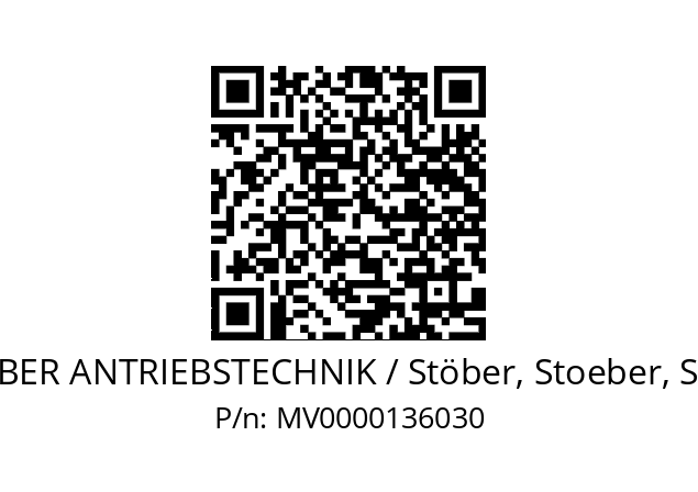   STOEBER ANTRIEBSTECHNIK / Stöber, Stoeber, Stober MV0000136030