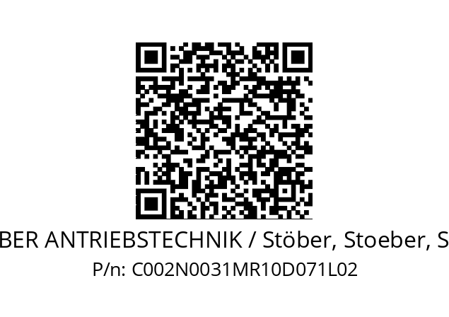   STOEBER ANTRIEBSTECHNIK / Stöber, Stoeber, Stober C002N0031MR10D071L02