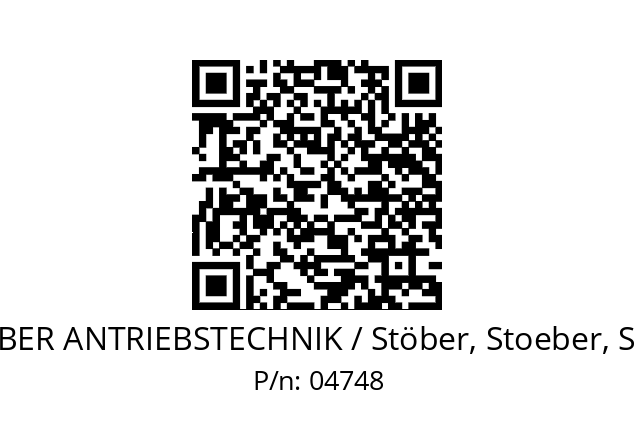   STOEBER ANTRIEBSTECHNIK / Stöber, Stoeber, Stober 04748