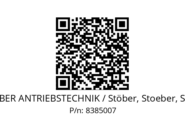   STOEBER ANTRIEBSTECHNIK / Stöber, Stoeber, Stober 8385007