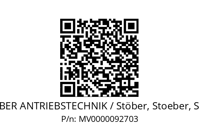   STOEBER ANTRIEBSTECHNIK / Stöber, Stoeber, Stober MV0000092703