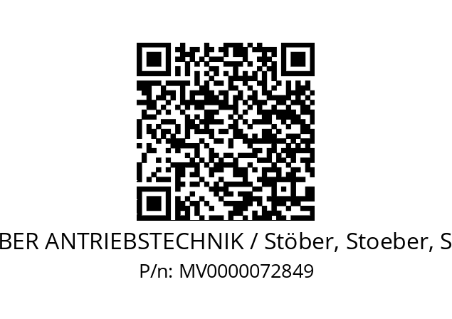   STOEBER ANTRIEBSTECHNIK / Stöber, Stoeber, Stober MV0000072849