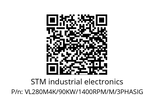   STM industrial electronics VL280M4K/90KW/1400RPM/M/3PHASIG