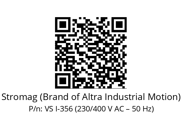   Stromag (Brand of Altra Industrial Motion) VS I-356 (230/400 V AC – 50 Hz)