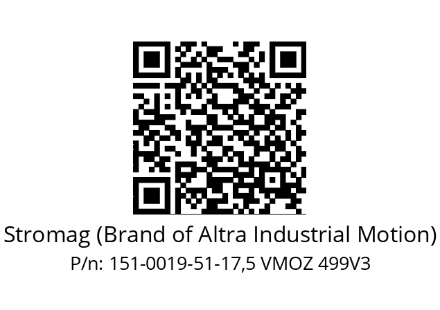   Stromag (Brand of Altra Industrial Motion) 151-0019-51-17,5 VMOZ 499V3