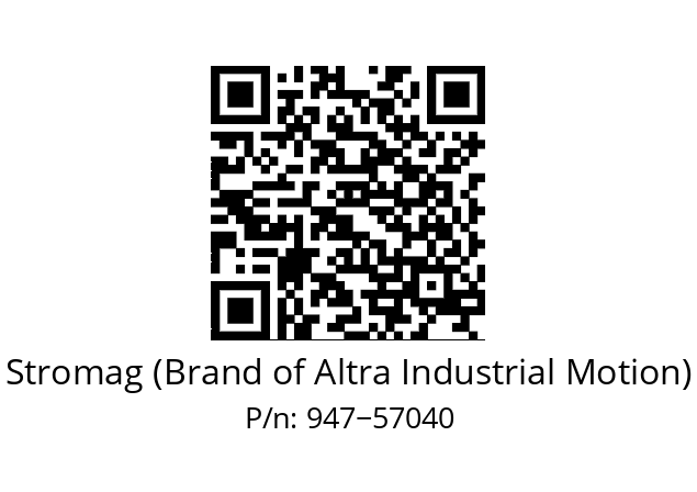   Stromag (Brand of Altra Industrial Motion) 947−57040