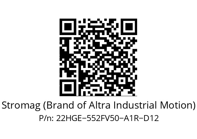   Stromag (Brand of Altra Industrial Motion) 22HGE−552FV50−A1R−D12