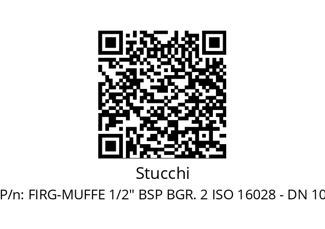   Stucchi FIRG-MUFFE 1/2" BSP BGR. 2 ISO 16028 - DN 10