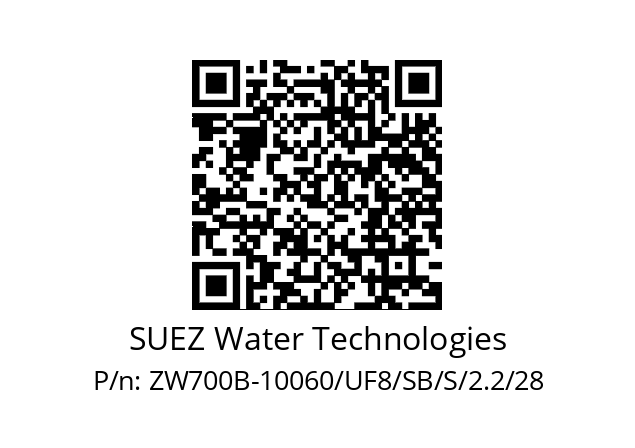   SUEZ Water Technologies ZW700B-10060/UF8/SB/S/2.2/28