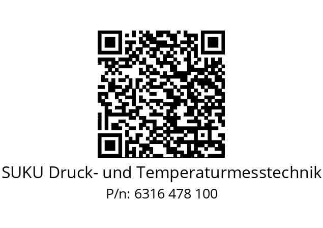   SUKU Druck- und Temperaturmesstechnik 6316 478 100