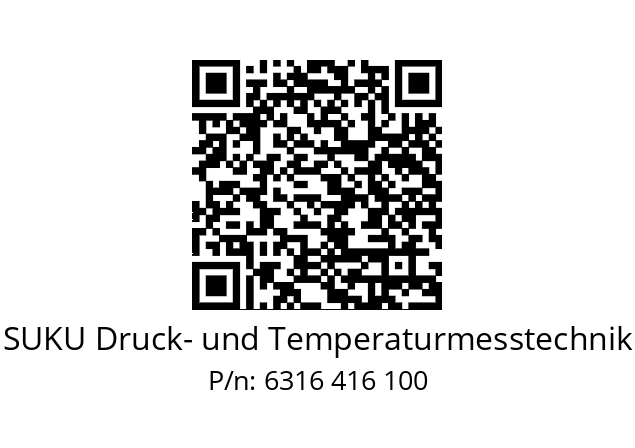   SUKU Druck- und Temperaturmesstechnik 6316 416 100