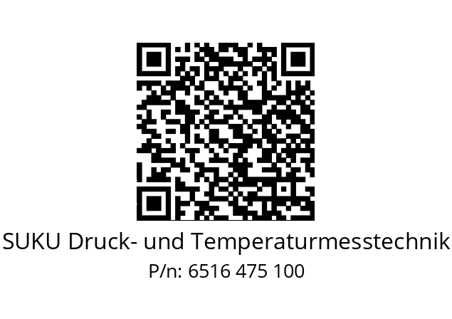   SUKU Druck- und Temperaturmesstechnik 6516 475 100