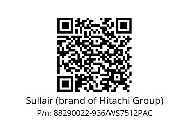   Sullair (brand of Hitachi Group) 88290022-936/WS7512PAC