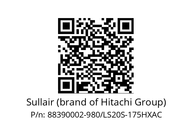   Sullair (brand of Hitachi Group) 88390002-980/LS20S-175HXAC