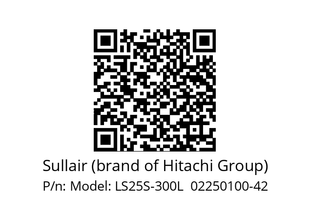   Sullair (brand of Hitachi Group) Model: LS25S-300L  02250100-42