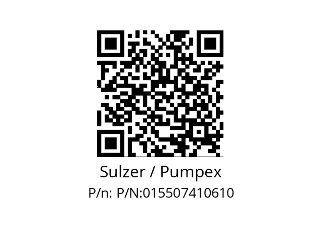   Sulzer / Pumpex P/N:015507410610