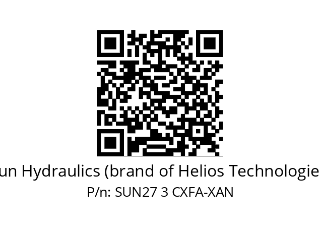   Sun Hydraulics (brand of Helios Technologies) SUN27 3 СХFA-XAN