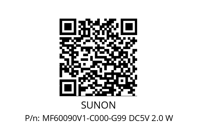   SUNON MF60090V1-C000-G99 DC5V 2.0 W