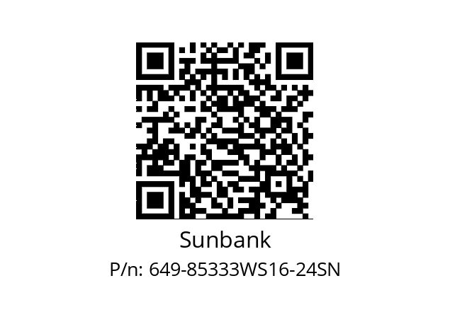   Sunbank 649-85333WS16-24SN