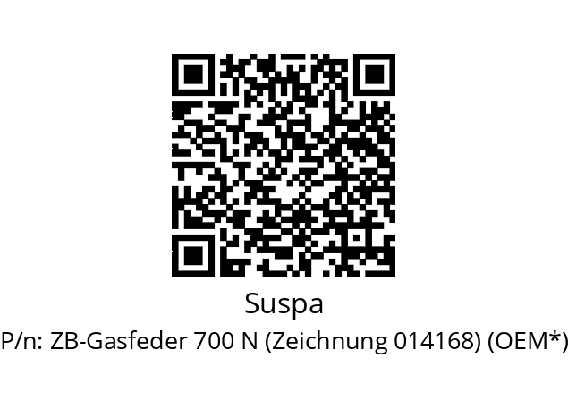   Suspa ZB-Gasfeder 700 N (Zeichnung 014168) (OEM*)