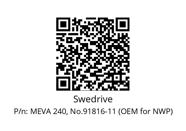   Swedrive MEVA 240, No.91816-11 (OEM for NWP)